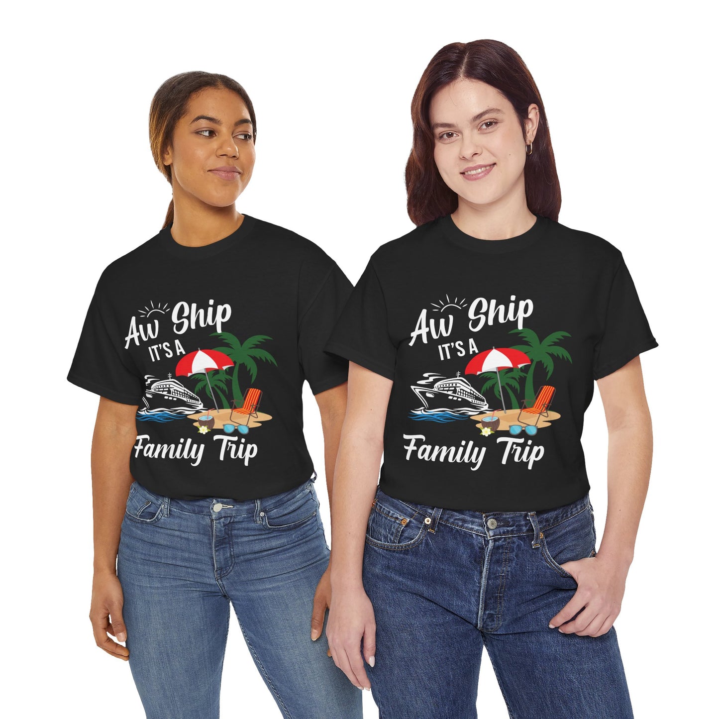 "Aw Ship, It's a Family Trip" Unisex Heavy Cotton Tee