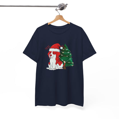 Christmas Dog Unisex Heavy Cotton Tee - Holiday Gift for Dog Lovers