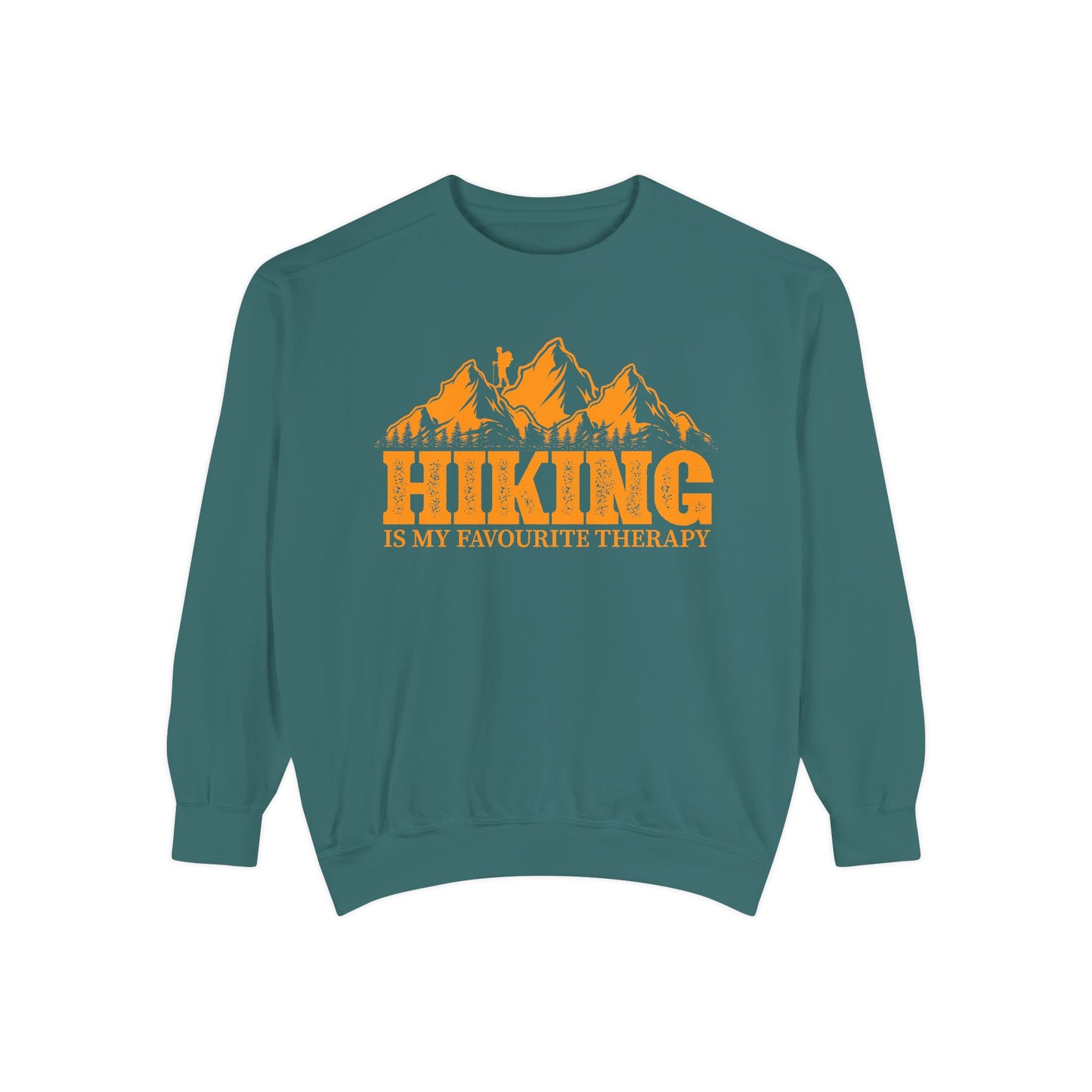 Hiking is my Favorite Therapy -  Unisex Garment-Dyed Sweatshirt