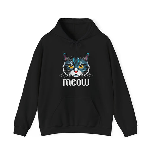 Meow Cat Lover Unisex Hooded Sweatshirt