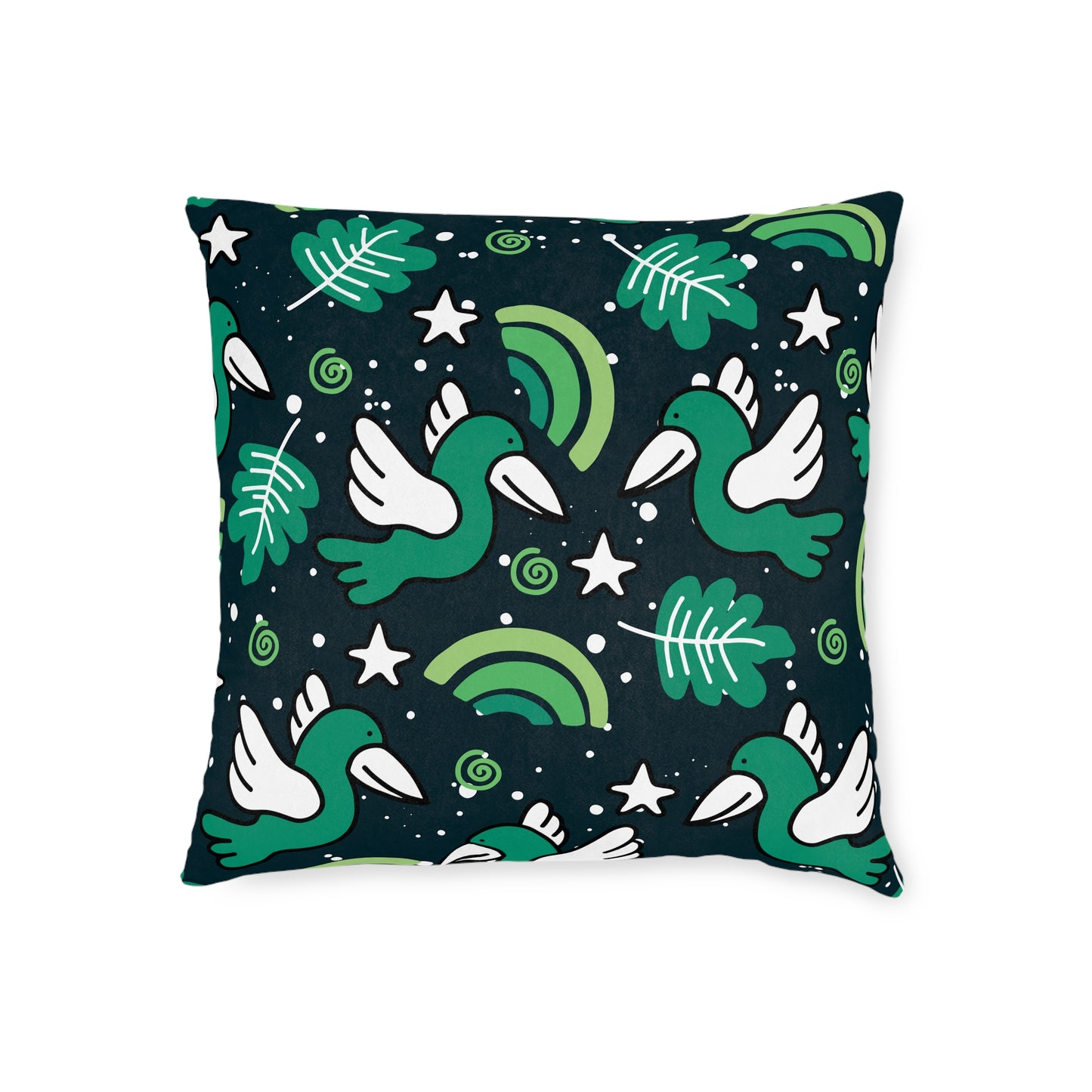 Decorative Pillow, Neutral Birds Illustration