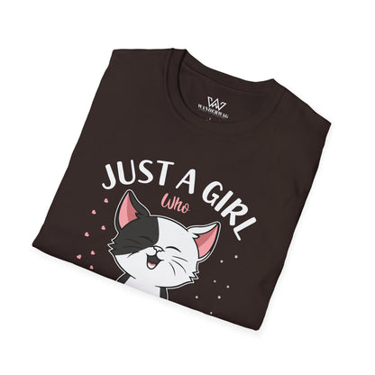 Just a Girl Who Loves Cats  – Cat Lover Women's Soft-Style T-Shirt