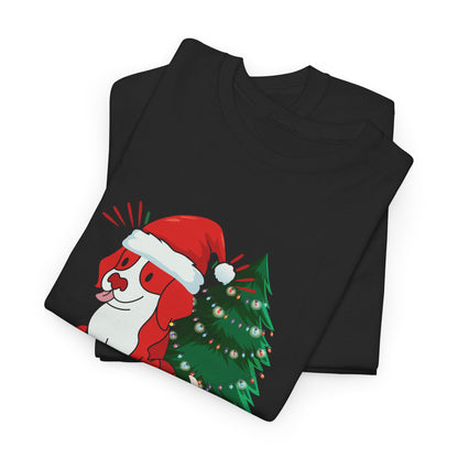 Christmas Dog Unisex Heavy Cotton Tee - Holiday Gift for Dog Lovers