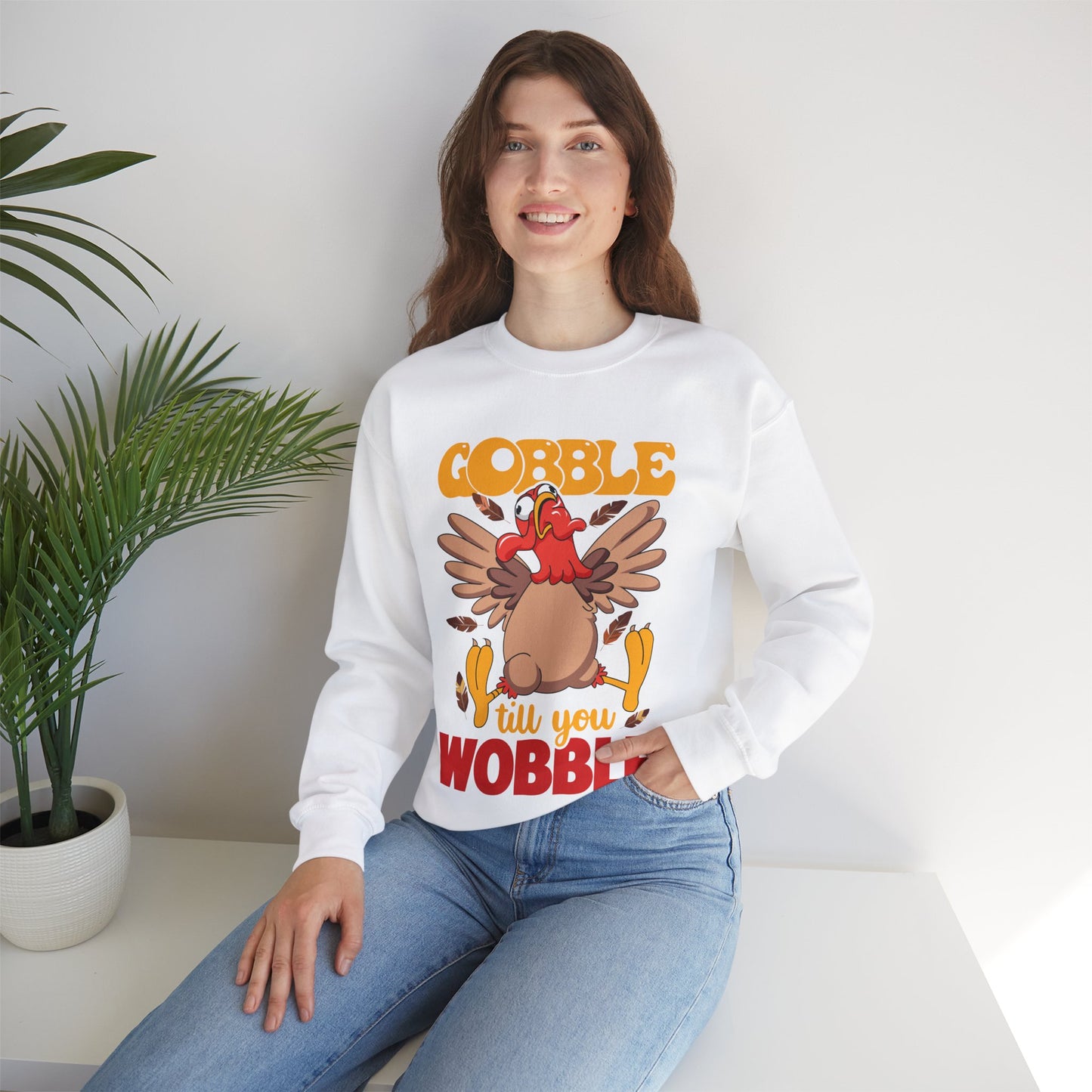 Gobble Gobble Til You Wobble -Thanksgiving Turkey Unisex Sweatshirt