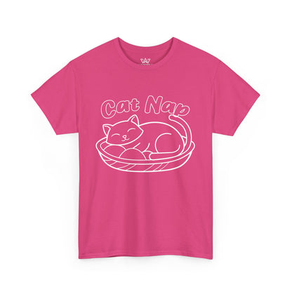 Cat Nap Unisex Heavy Cotton T-Shirt – Perfect for Cat Lovers
