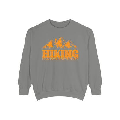 Hiking is my Favorite Therapy -  Unisex Garment-Dyed Sweatshirt