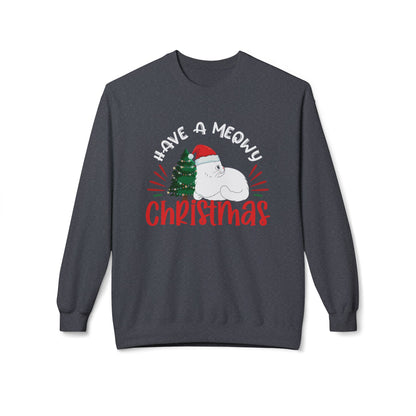 Meowy Christmas Crewneck Sweatshirt - Christmas Sweatshirt for Cat Lovers, Cat Mom Gifts, Christmas Shirt