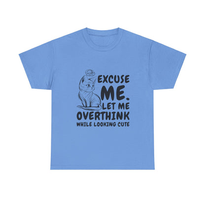 Cats Lover Tee - Overthinking Cute Unisex Shirt - White Color