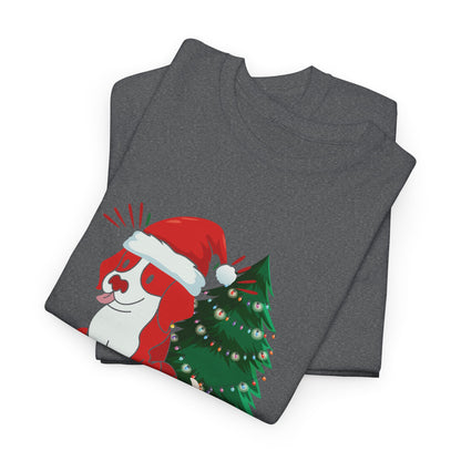 Christmas Dog Unisex Heavy Cotton Tee - Holiday Gift for Dog Lovers