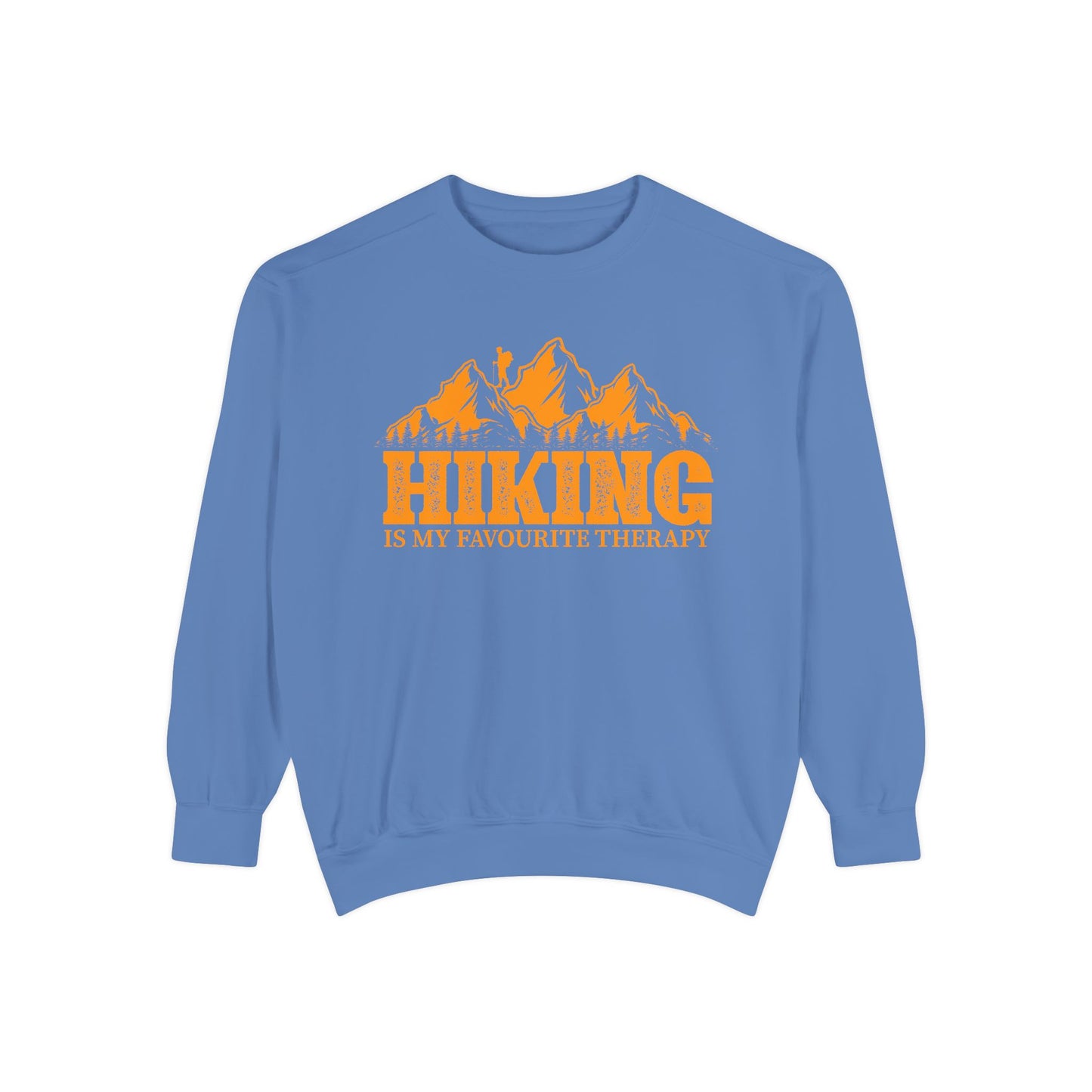 Hiking is my Favorite Therapy -  Unisex Garment-Dyed Sweatshirt