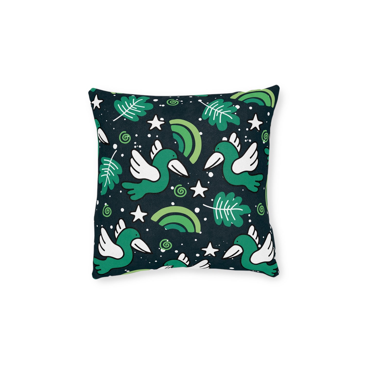 Decorative Pillow, Neutral Birds Illustration