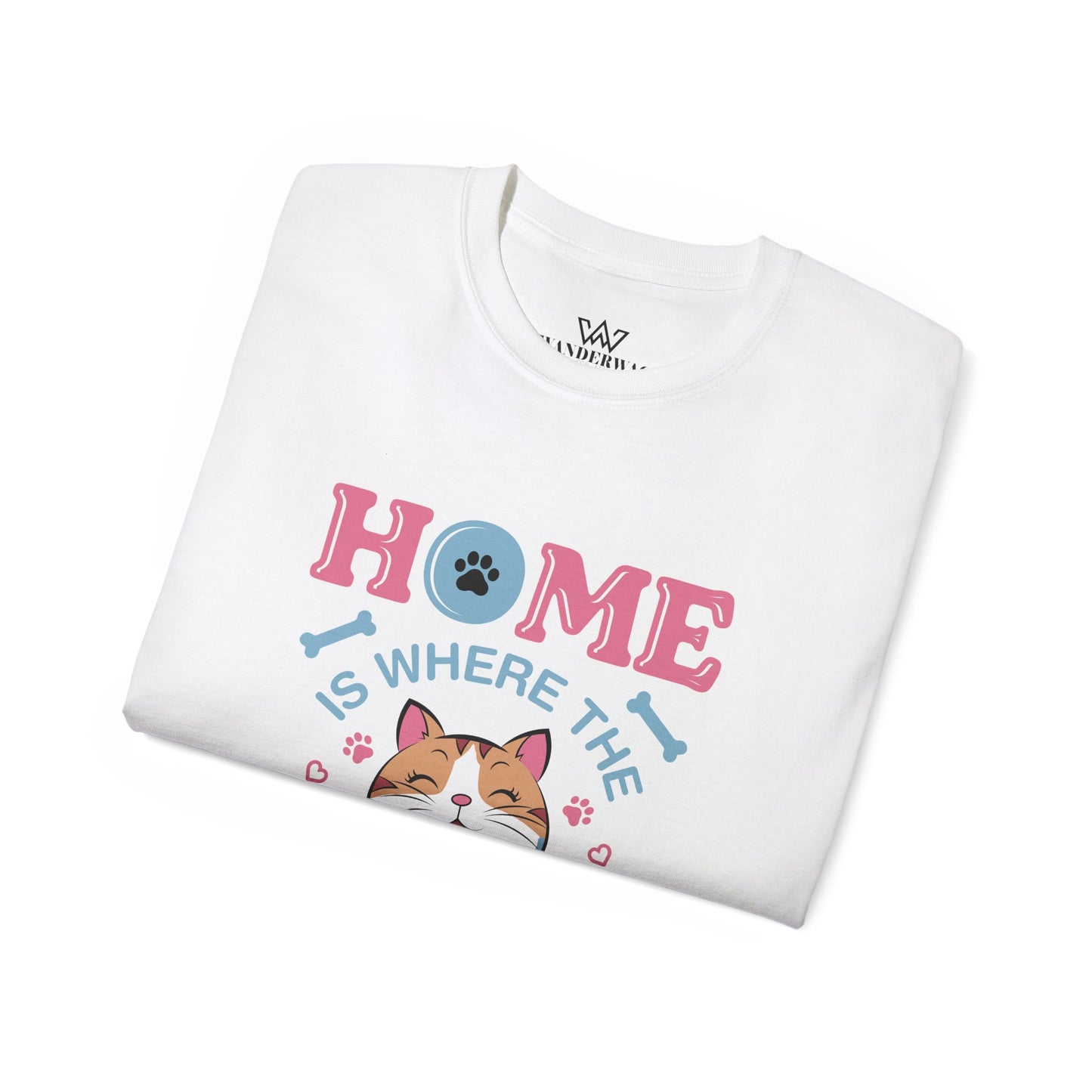 Cat Lover Unisex Tee - 'Home is Where Cat is' Quote