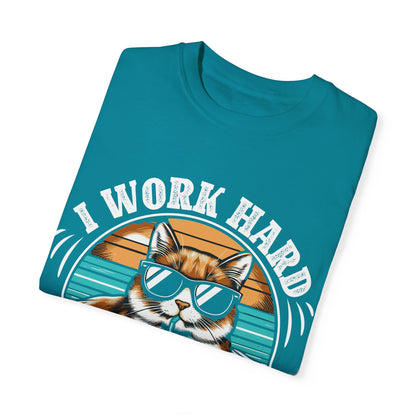 I Work Hard So My Cat Can Have A Better Life Unisex Garment-Dyed T-shirt– The perfect tee for dedicated cat parents