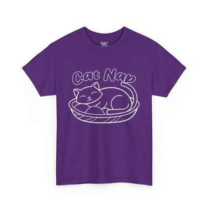 Cat Nap Unisex Heavy Cotton T-Shirt – Perfect for Cat Lovers