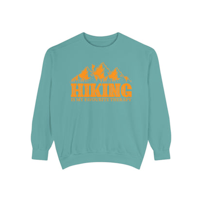 Hiking is my Favorite Therapy -  Unisex Garment-Dyed Sweatshirt