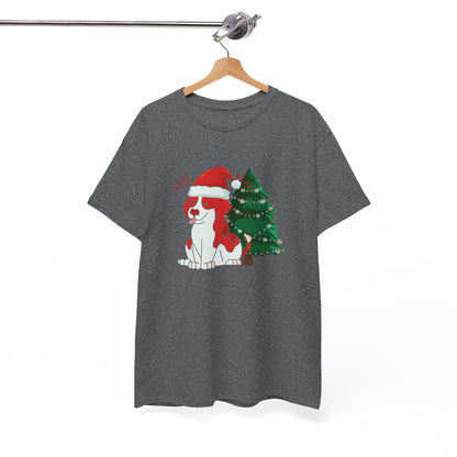 Christmas Dog Unisex Heavy Cotton Tee - Holiday Gift for Dog Lovers