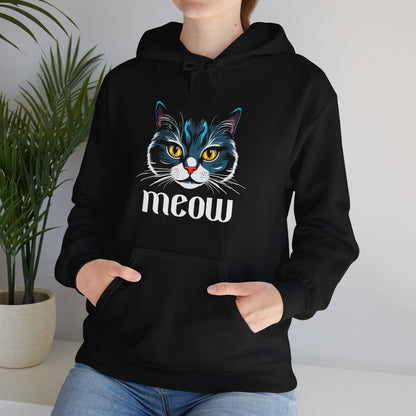 Meow Cat Lover Unisex Hooded Sweatshirt