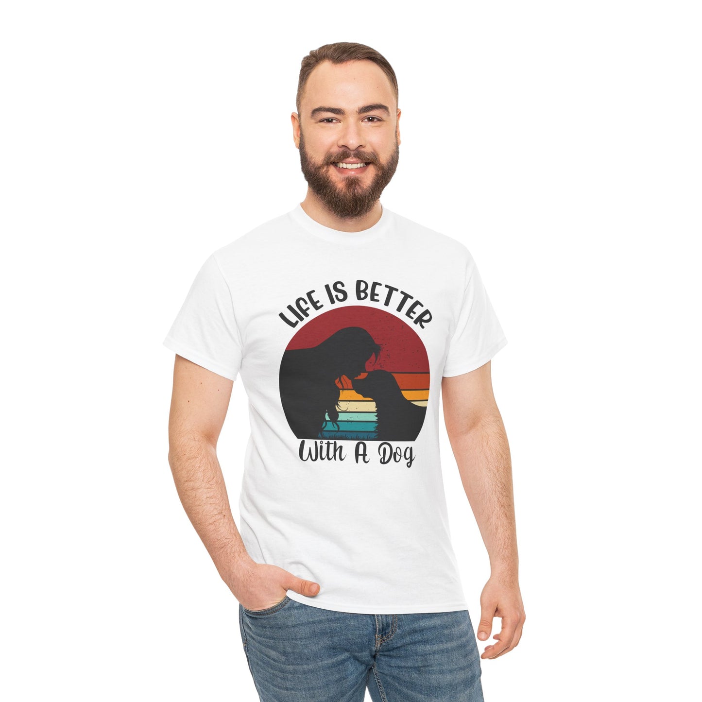 Life is Better with a Dog - Unisex Heavy Cotton Tee | Perfect for Dog Lovers