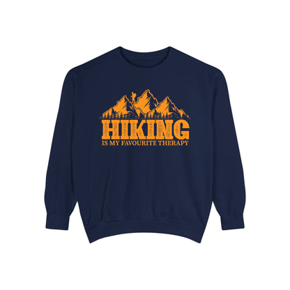 Hiking is my Favorite Therapy -  Unisex Garment-Dyed Sweatshirt