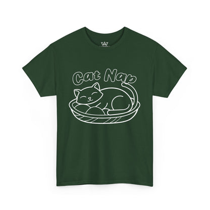 Cat Nap Unisex Heavy Cotton T-Shirt – Perfect for Cat Lovers