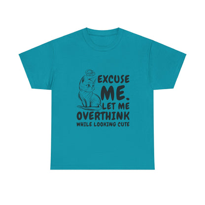 Cats Lover Tee - Overthinking Cute Unisex Shirt - White Color