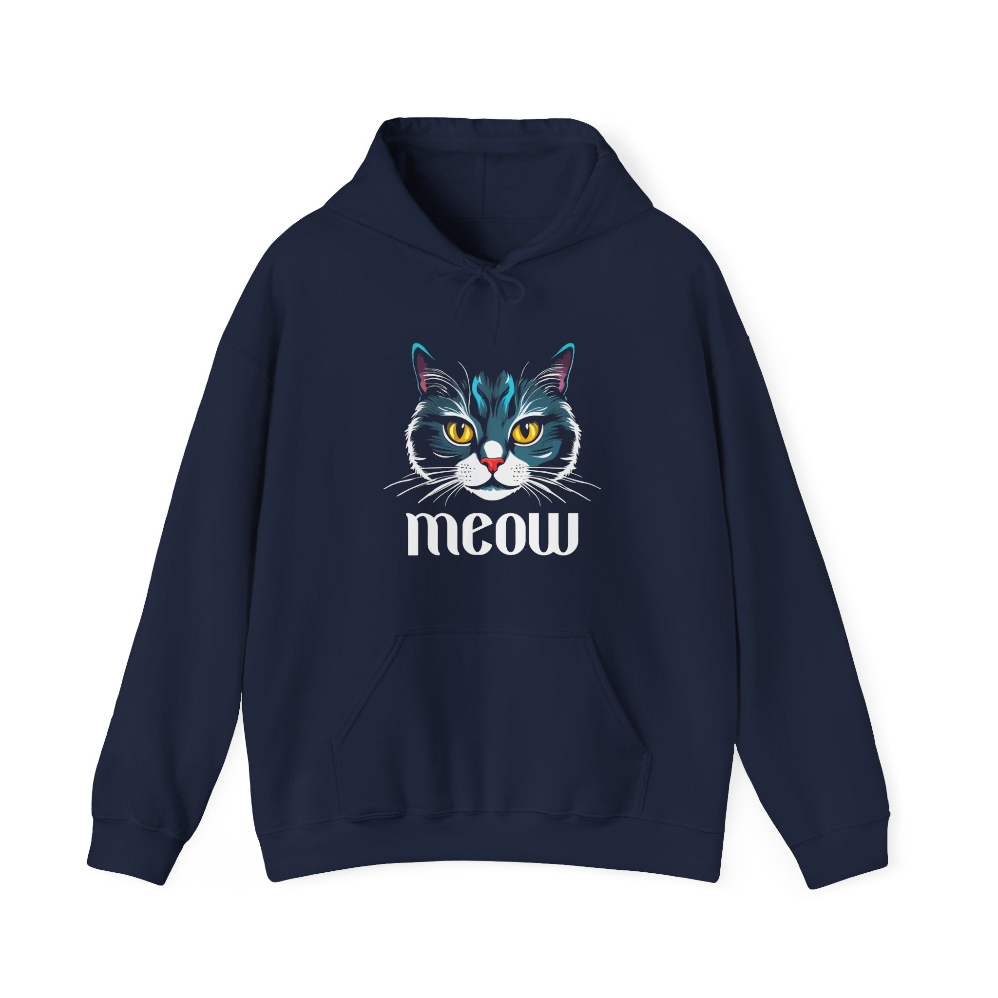 Meow Cat Lover Unisex Hooded Sweatshirt Wander Wag