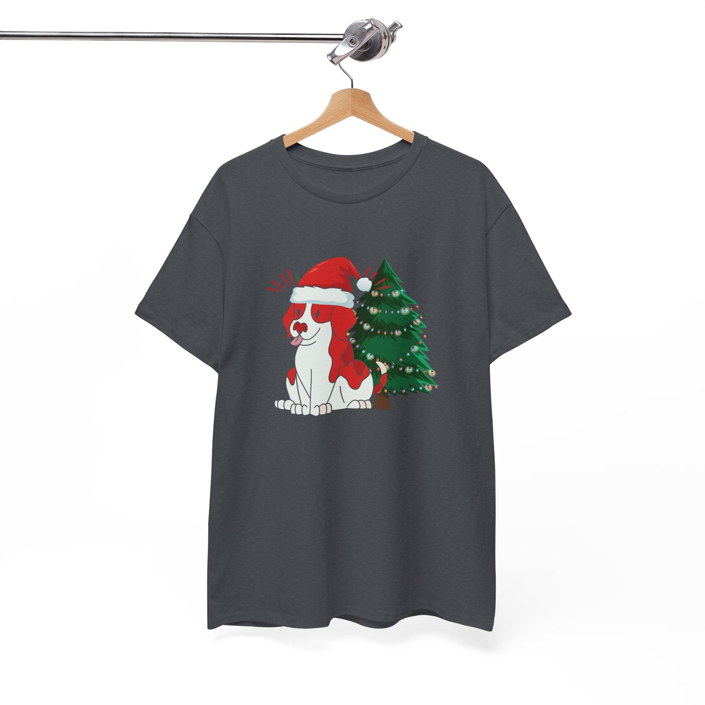 Christmas Dog Unisex Heavy Cotton Tee - Holiday Gift for Dog Lovers