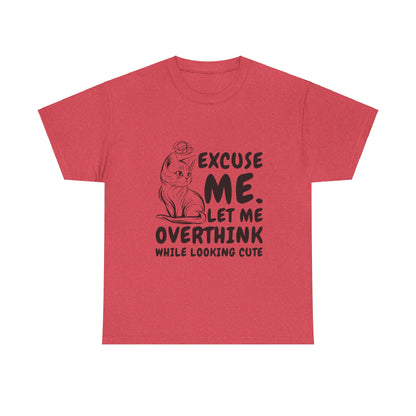 Cats Lover Tee - Overthinking Cute Unisex Shirt - White Color