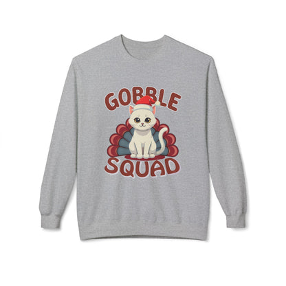 Gobble Squad Cat Christmas Sweatshirt, Cute Holiday Cat Lover Gift, Unisex Christmas Sweatshirt, Cat Mom Gift, Cat Dad Tee, Cat Lady Sweatshirt