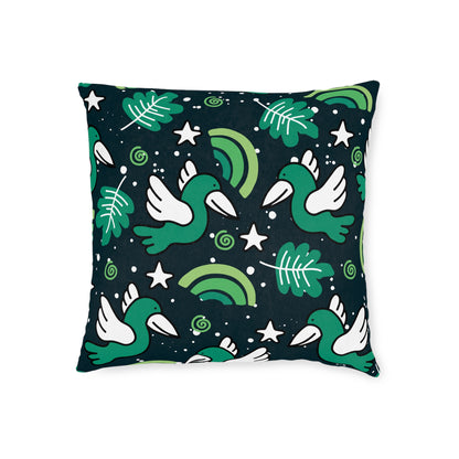 Decorative Pillow, Neutral Birds Illustration