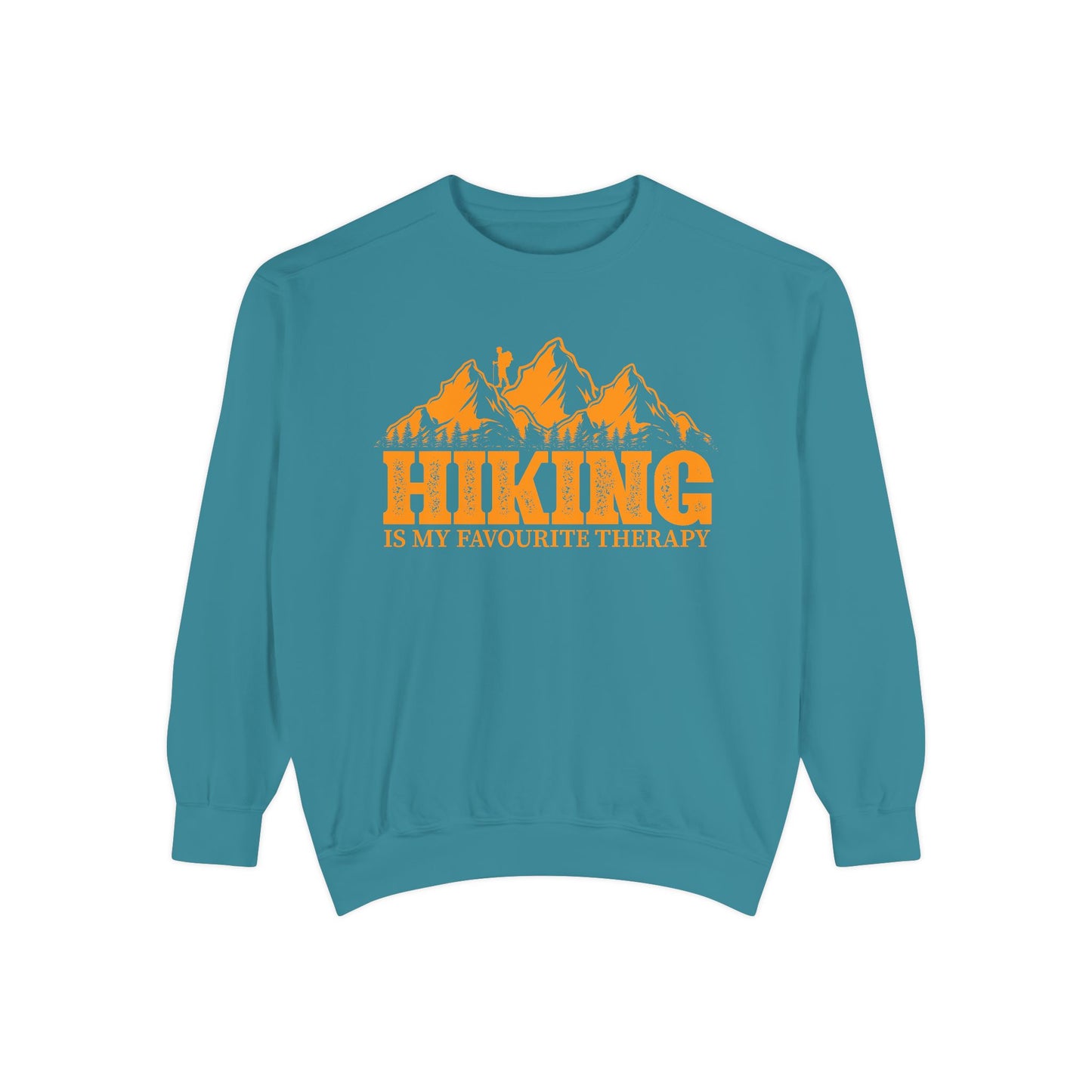 Hiking is my Favorite Therapy -  Unisex Garment-Dyed Sweatshirt